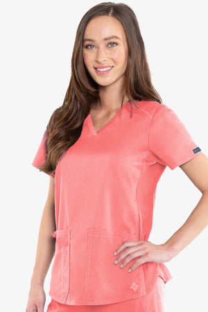 Med Couture V-Neck Shirttail Top (T)